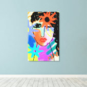 Heat Abstract Digital Portrait of a Woman Canvas Afdruk (Insitu (Houten vloer))