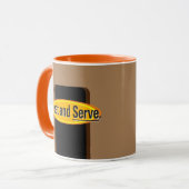 Heat and Serve Black Tekst Gfx Mok (Voorkant links)
