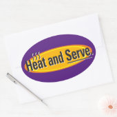 Heat and Serve Black Tekst Gfx Ovale Sticker (Envelop)