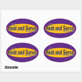 Heat and Serve Black Tekst Gfx Ovale Sticker (Vel)