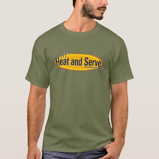 Heat and Serve Black Tekst Gfx T-shirt (Voorkant)