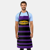 Heat and Serve Black Text Stripes Gfx Schort (Gedragen)