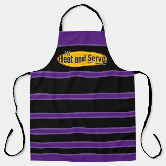 Heat and Serve Black Text Stripes Gfx Schort