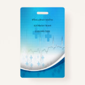 Heat Beat Cross Medical Verticale Foto ID Badge (Achterkant)