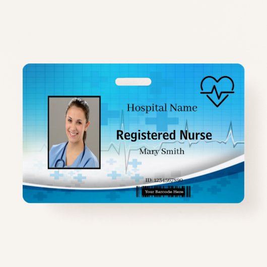 Heat Beat Lifeline Cross Medical Foto-ID Badge (Voorkant)
