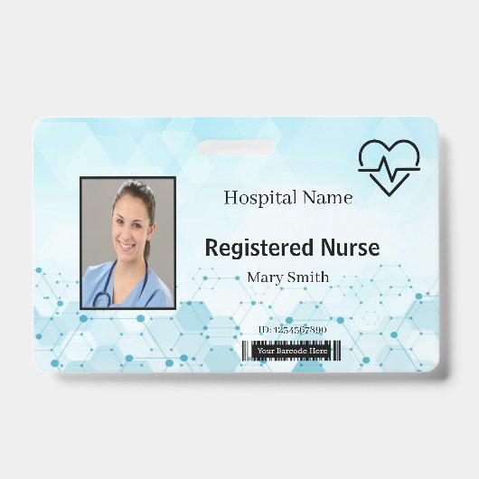 Heat Beat Lifeline Molecule Medical Foto ID Badge (Voorzijde)
