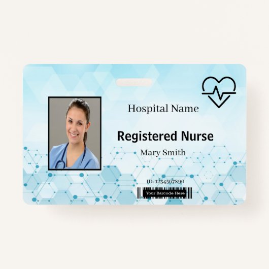 Heat Beat Lifeline Molecule Medical Foto ID Badge (Voorkant)