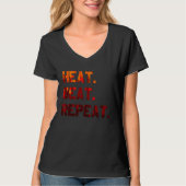 Heat Beat Repeat Blacksmith Anvil Bladesmith Forge T-shirt (Voorkant)