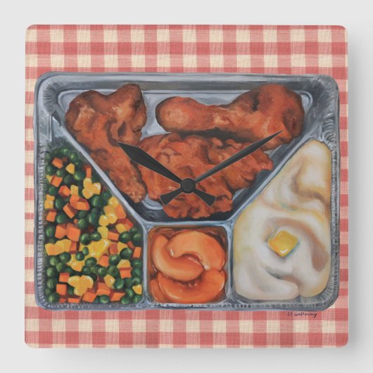 Heat en Serve! Vierkante Klok (Voorkant)