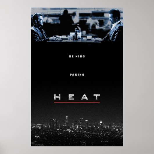 Heat geregisseerd door Michael Mann Robert De Niro Poster (Voorkant)