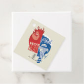 Heat Miser Hot Head & Snow Miser Mr. Cool Bedankjes Labels (In situ)