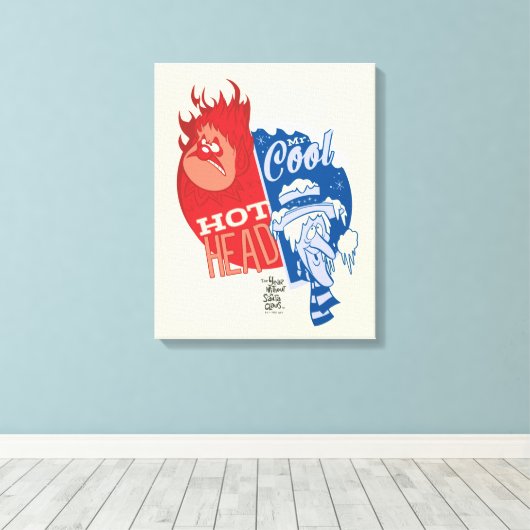 Heat Miser Hot Head & Snow Miser Mr. Cool Canvas Afdruk (Insitu (Houten vloer))