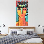 Heat Wave Abstract Portret van een Vrouw Canvas Afdruk (Insitu (Slaapkamer))