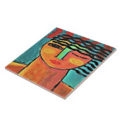 Heat Wave Abstract Portret van een Vrouw Tegeltje (Zijkant)