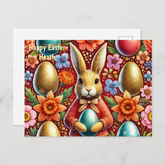 HEATH ~ HAPPY EASTER BUNNY GREETING ~ FEESTDAGENKAART (Voorkant / Achterkant)