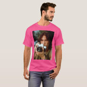 Heath Ledger met  camera witte achtergrond T-shirt (Voorkant volledig)