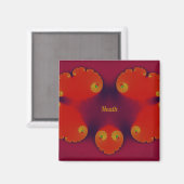HEATH ~ Red Scarlet Blue and Yellow Pattern ~ Magneet (Voorkant / Achterkant)