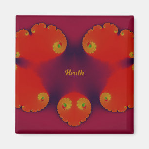 HEATH ~ Red Scarlet Blue and Yellow Pattern ~ Magneet