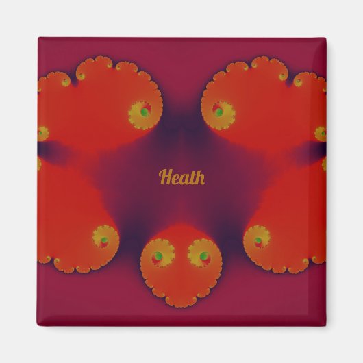 HEATH ~ Red Scarlet Blue and Yellow Pattern ~ Magneet (Voorkant)