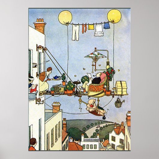 Heath Robinson Illustration Home Comforts W Heath Poster (Voorkant)