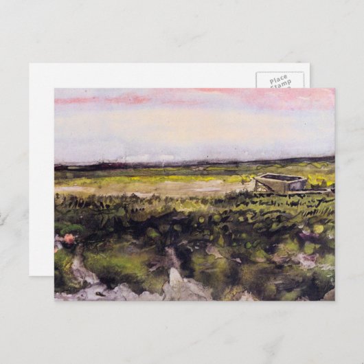 Heath with a Wheelbarrow by Vincent van Gogh Briefkaart (Voorkant / Achterkant)