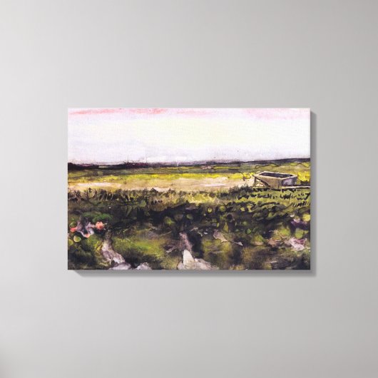 Heath with a Wheelbarrow by Vincent van Gogh Canvas Afdruk (Voorkant)