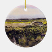 Heath with a Wheelbarrow by Vincent van Gogh Keramisch Ornament (Achterkant)