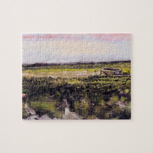 Heath with a Wheelbarrow by Vincent van Gogh Legpuzzel (Horizontaal)