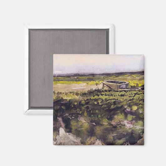 Heath with a Wheelbarrow by Vincent van Gogh Magneet (Voorkant / Achterkant)