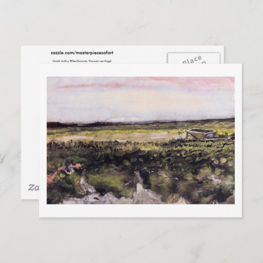 Heath with a Wheelbarrow, Vincent van Gogh Briefkaart (Voorkant / Achterkant)