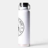 HeatHead Black and White Water Bottle Waterfles (Achterkant)
