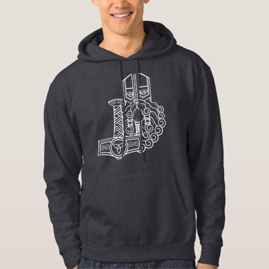 Heathen Thor Mjolnir Norse Pagan Asatru Viking Hoodie (Voorkant)