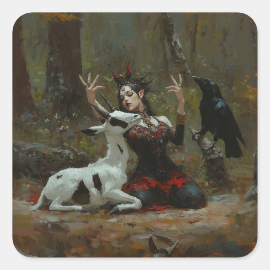 Heathen Vierkante Sticker (Voorkant)
