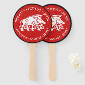 Heathens tegen Haat Fan - Ronde Logo Handwaaier (Voorkant en achterkant)