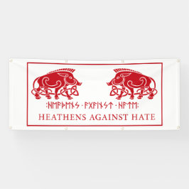 Heathens tegen haat spandoek