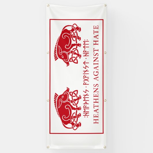 Heathens tegen haat spandoek (Verticaal)