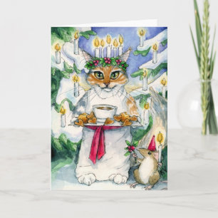 Heather als Santa Lucia kerstkaart Feestdagen Kaart