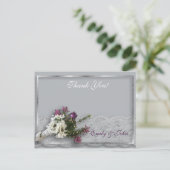 Heather and Lace Wedding Bedankt Briefkaart (Staand voorkant)