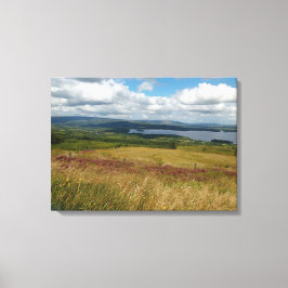 Heather bij het meer canvas afdruk