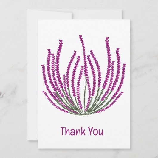 Heather bloemen bedankkaart (Voorkant)