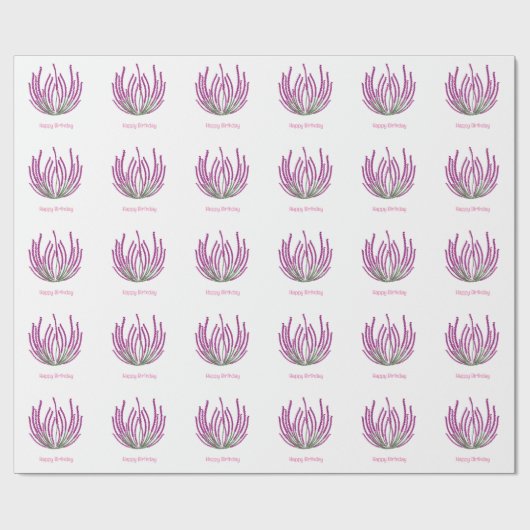 Heather bloemen cadeaupapier (Vlak)