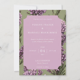 Heather Botanical Pattern Invitation Kaart