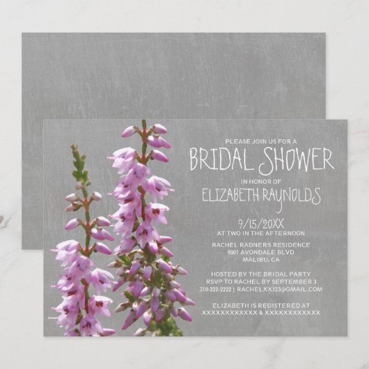 Heather Bridal Shower-uitnodigingen Kaart (Voorkant / Achterkant)