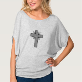 Heather Circle Top w/Gray flared cross