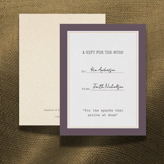 Heather & Dusk diploma-gift kaart bijgesloten