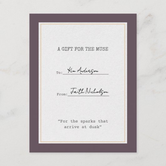 Heather & Dusk Graduation Gift Insert Card Bedankkaart (Voorkant)