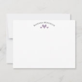 Heather Elegant Classic Hearts Striped Note Card Notitiekaartje (Voorkant)