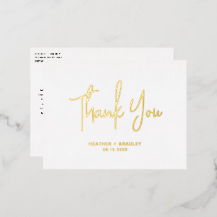 Heather Elegant Zwart Wit Minimaal Modern Bruiloft Folie Uitnodiging Briefkaart