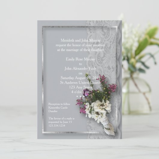 Heather en Lace Kaart (Staand voorkant)