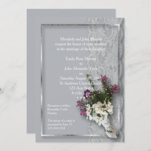 Heather en Lace Kaart (Voorkant / Achterkant)